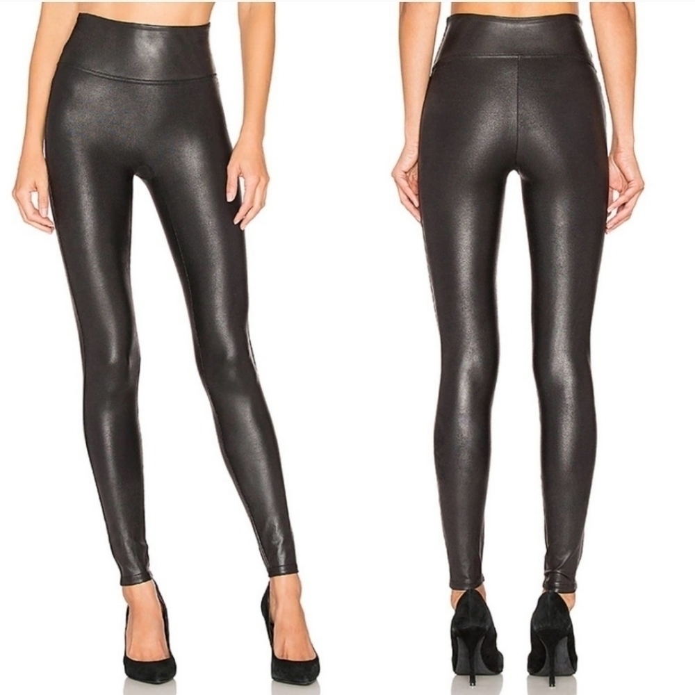 Spanx Black Faux Leather Leggings M
